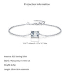 925 Sterling Silver Emerald Cut 1ct Moissanite Bracelet 110400028