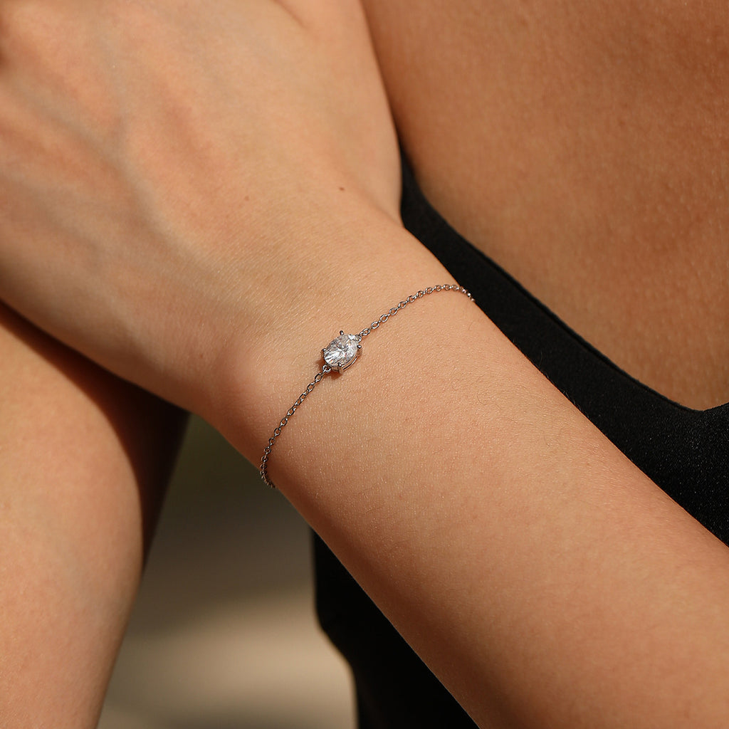925 Sterling Silver 1 Carat Moissanite Bracelet 110400029