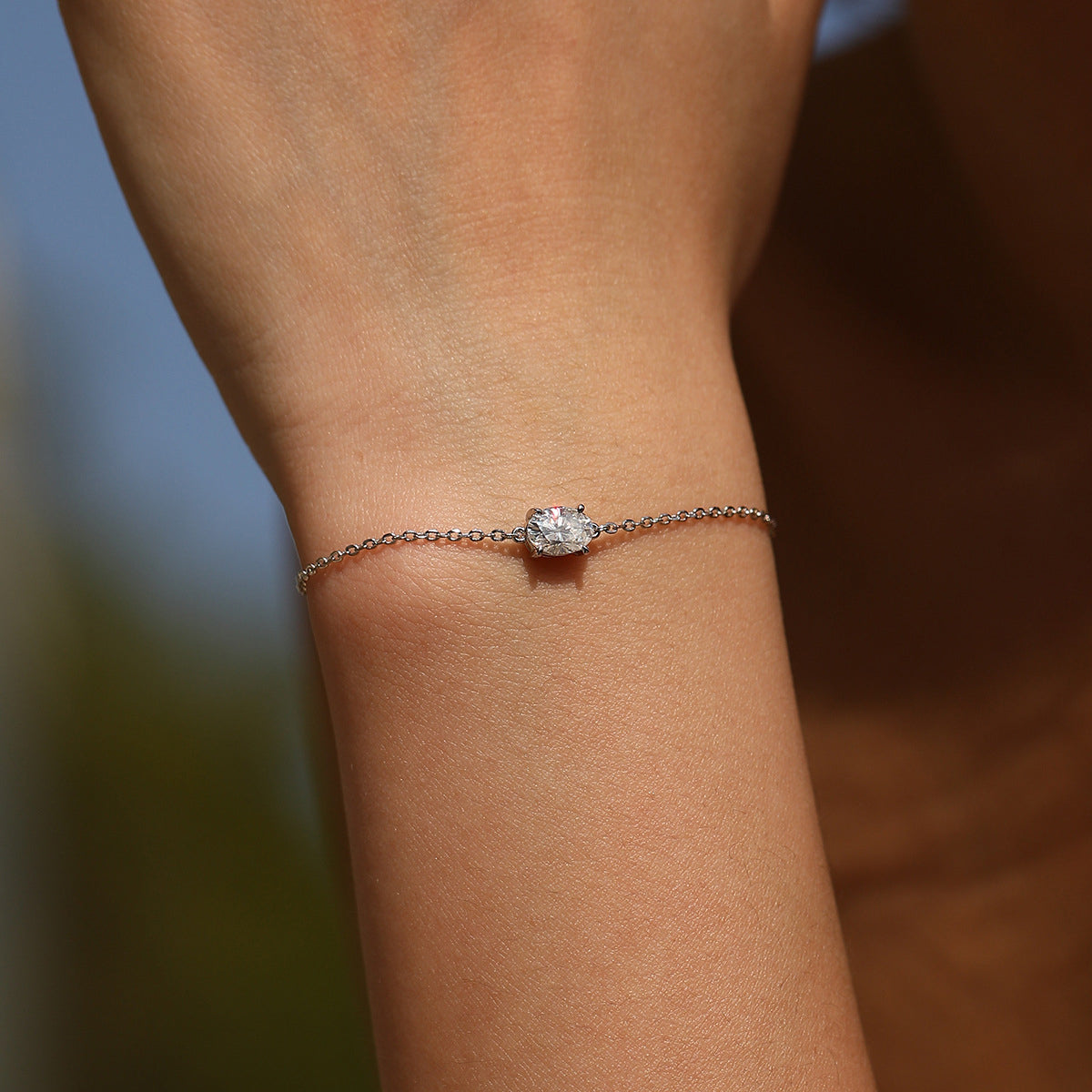 925 Sterling Silver 1 Carat Moissanite Bracelet 110400029