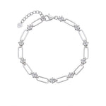 925 Sterling Silver Moissanite Paperclip Chain Bracelet 110400016