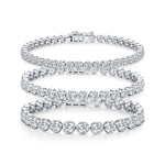 925 Sterling Silver Bezel Set Moissanite Bubble Tennis Bracelet 110400019