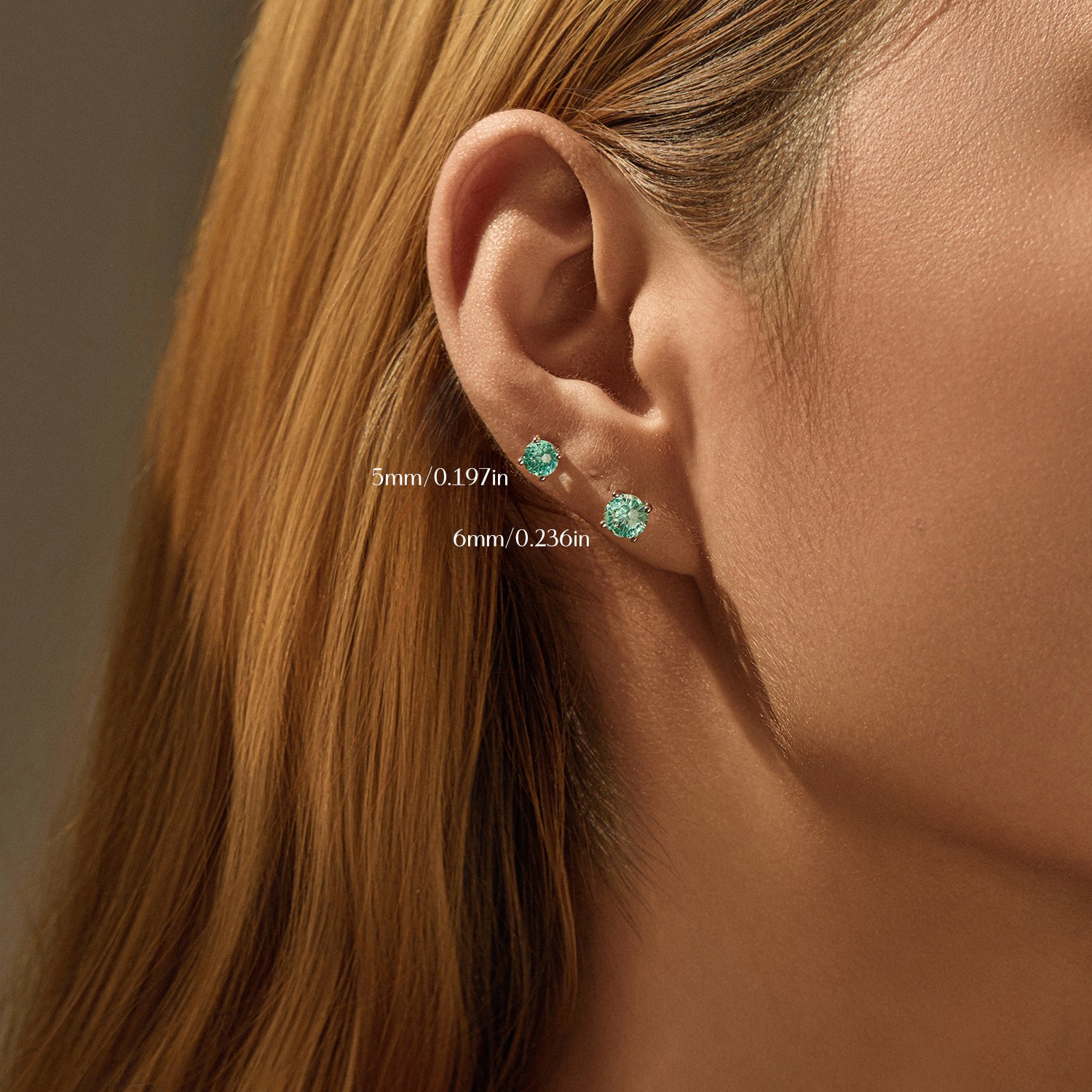 925 Sterling Silver Fireworks Cut Paraiba Green Zircon Stud Earrings 40200748