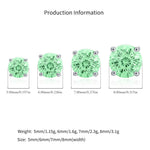 925 Sterling Silver Fireworks Cut Paraiba Green Zircon Stud Earrings 40200748