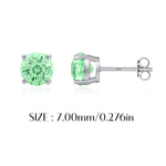 925 Sterling Silver Fireworks Cut Paraiba Green Zircon Stud Earrings 40200748