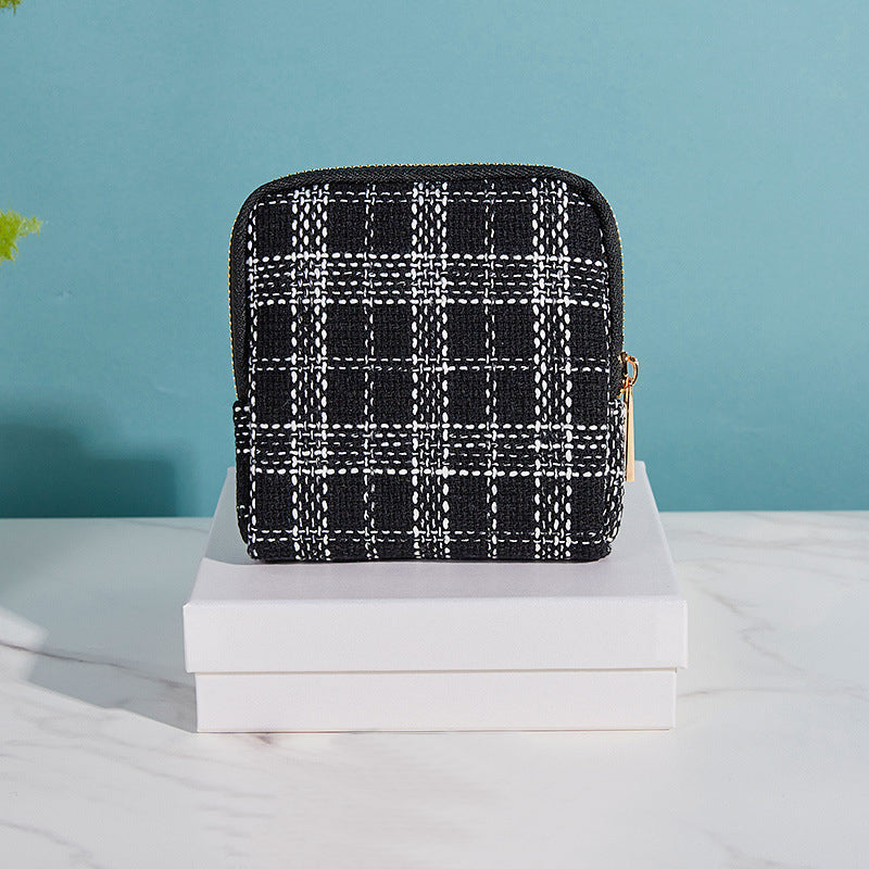 Premium Tweed Travel Jewelry Zip Pouch