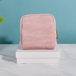 Premium Tweed Travel Jewelry Zip Pouch