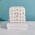Premium Tweed Travel Jewelry Zip Pouch