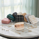 Premium Tweed Travel Jewelry Zip Pouch