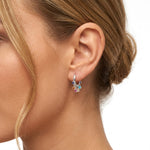 925 Sterling Silver Multi-Color CZ Chandelier Huggie Hoop Earrings 60300228