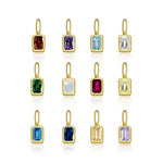 925 Sterling Silver Rectangular Birthstone CZ Charm Pendant 90200094