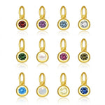 925 Sterling Silver Round Birthstone CZ Charm Pendant 90200096