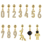 925 Sterling Silver Pave CZ Number Novelty Charm Pendant 90200105