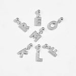 925 Sterling Silver Pave CZ Initial Letter Charm Pendant 90200107