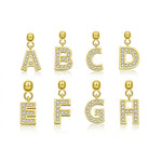 925 Sterling Silver CZ Initial Letter Charm Pendant 90200106