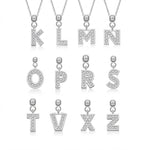 925 Sterling Silver Pave CZ Initial Letter Charm Pendant 90200107