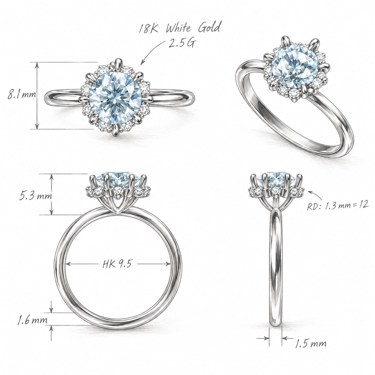 Engagement Aquamarine Ring